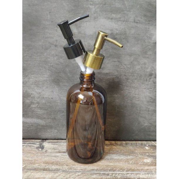 Apoteker flasker/dispenser i brun mocca farve i 2 strrelser 1000 ml. og 480 ml.